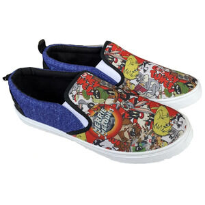 Looney Tunes Warner Brothers Mens Size 9.5 Slip On Shoes Taz Bugs Marvin Daffy